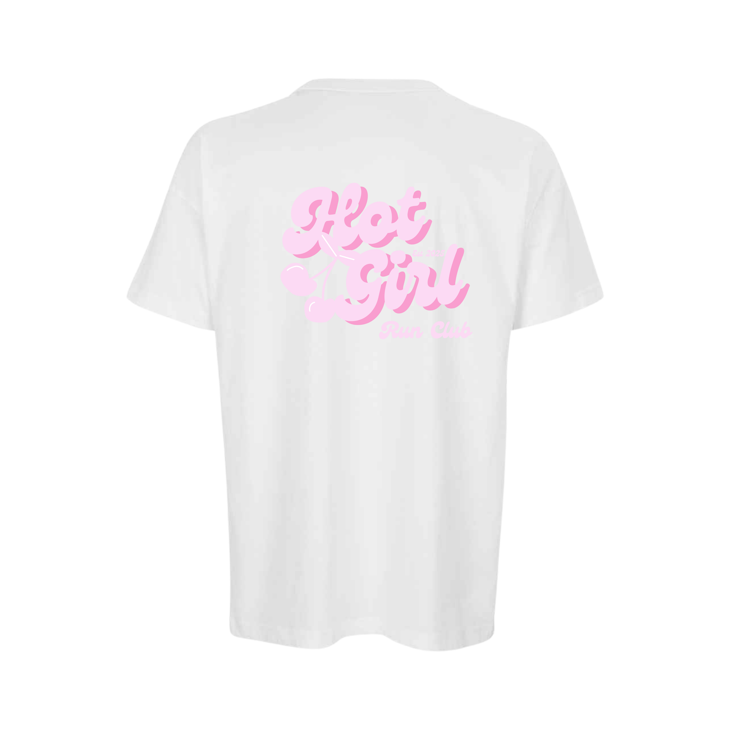 Hot Girl Run Club Oversized Boxy Tee - White