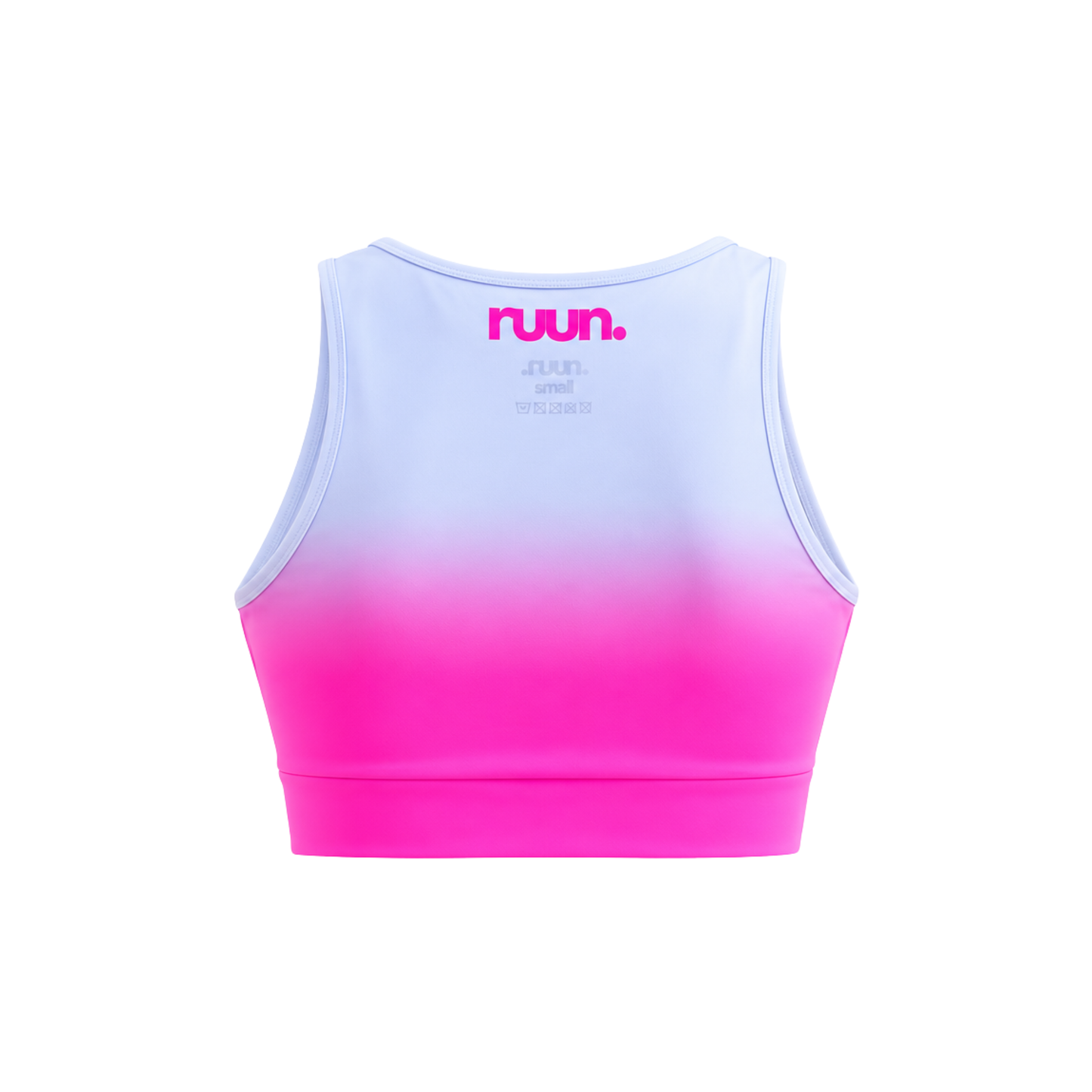 Running Crop Top - White/Pink