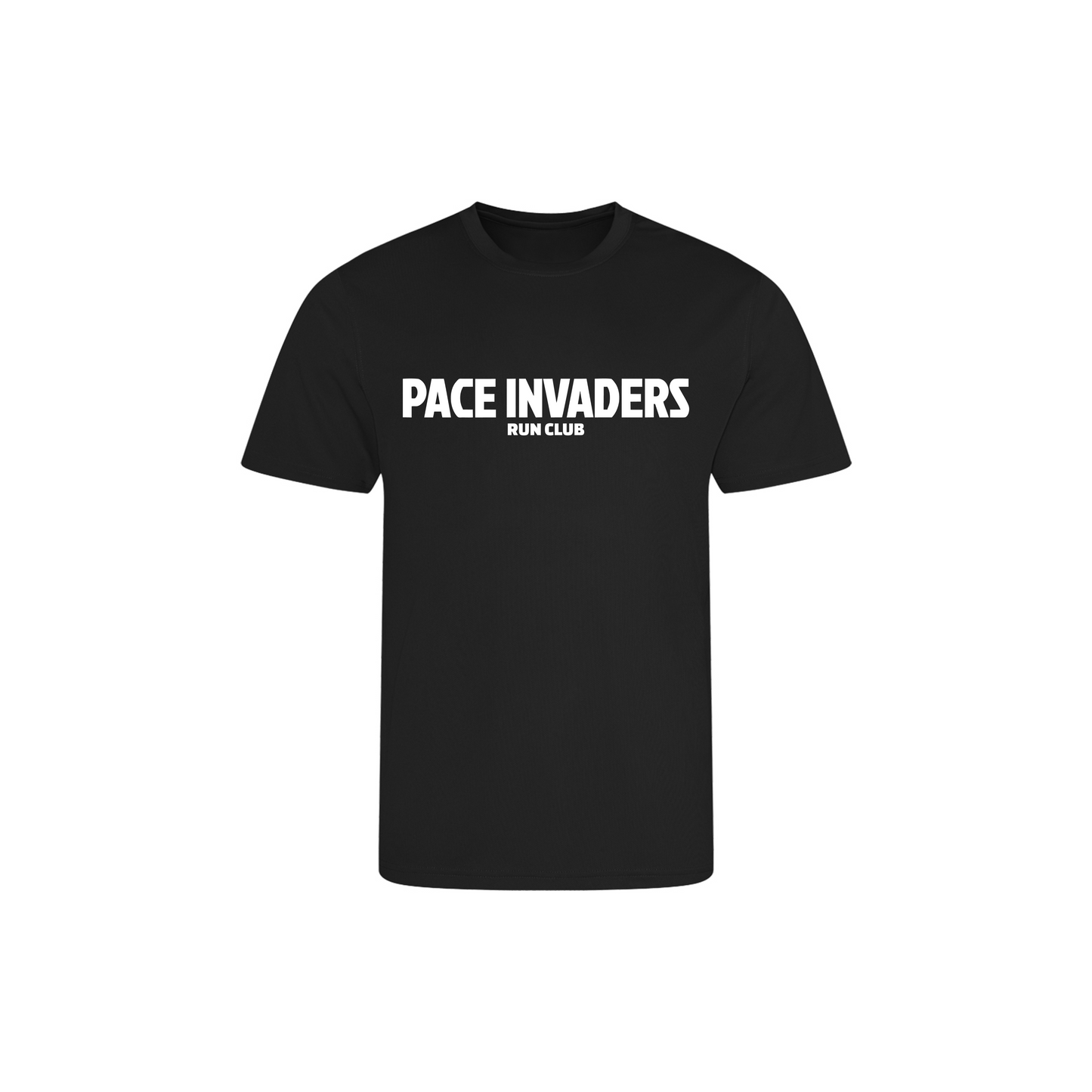 Pace Invaders Run Club Short Sleeve Running Shirt - Black