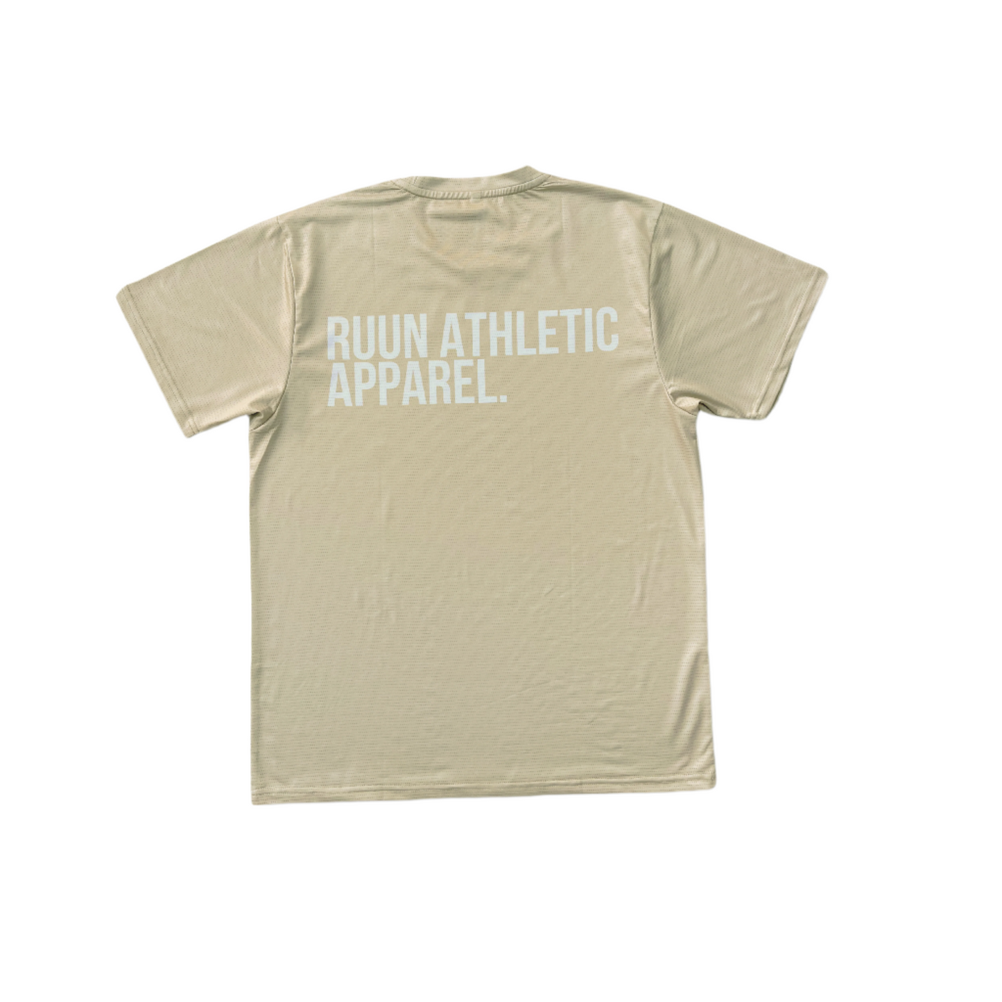Short Sleeve Block Logo running shirt - Sand