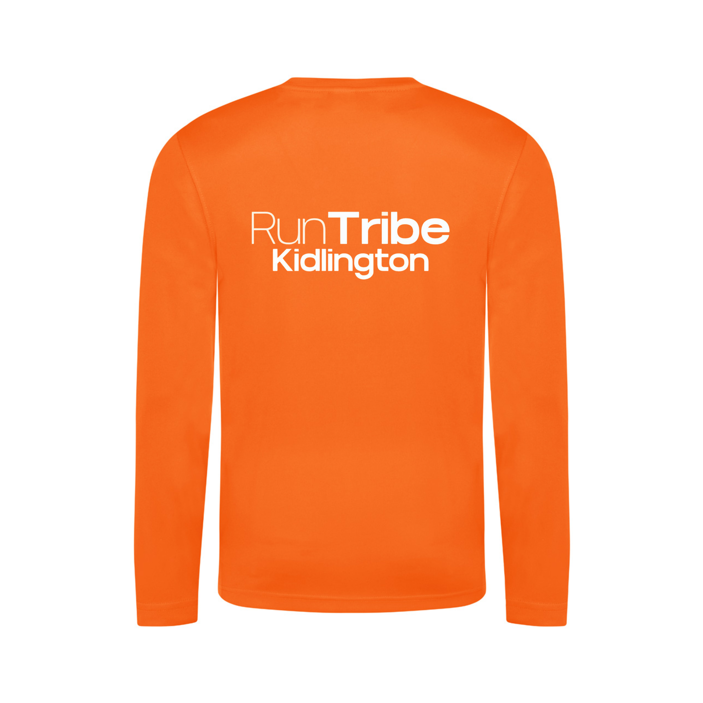 Run Tribe Kidlington Long Sleeve Running Shirt - Orange