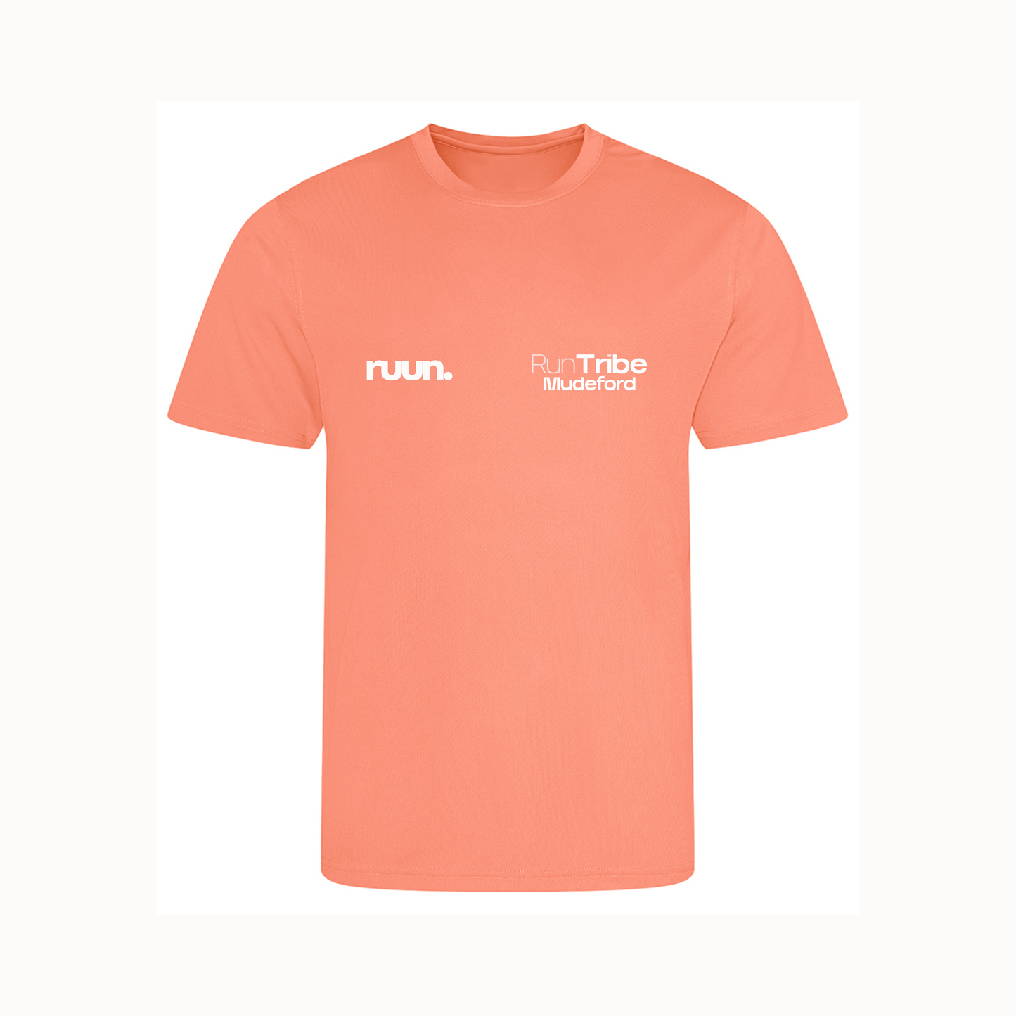 Run Tribe Mudeford Running Shirt - Short Sleeve Peach