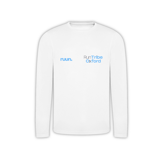 Run Tribe Oxford Running Shirt - Long Sleeve White