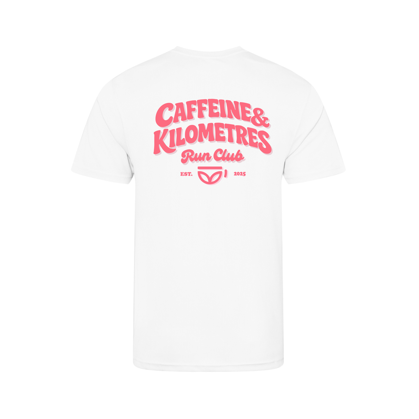 Caffeine and Kilometers Running Shirt - Short Sleeve White