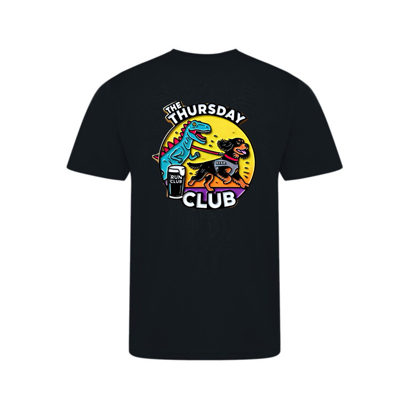 Thursday Night Club Short Sleeve Running Shirt - Black