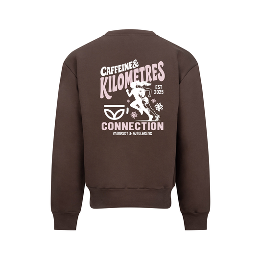 Caffeine and Kilometers Heavyweight Sweatshirt - Brown