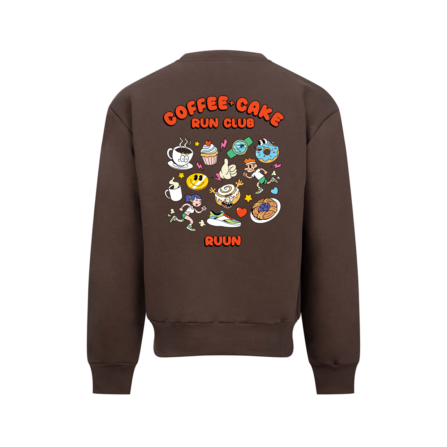 Coffee and Cake Run Club  Heavyweight Sweatshirt  - Brown