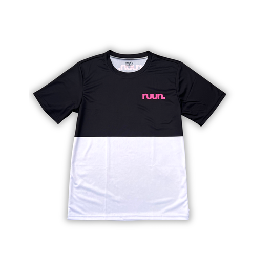 Short Sleeve Running Shirt - Black/White