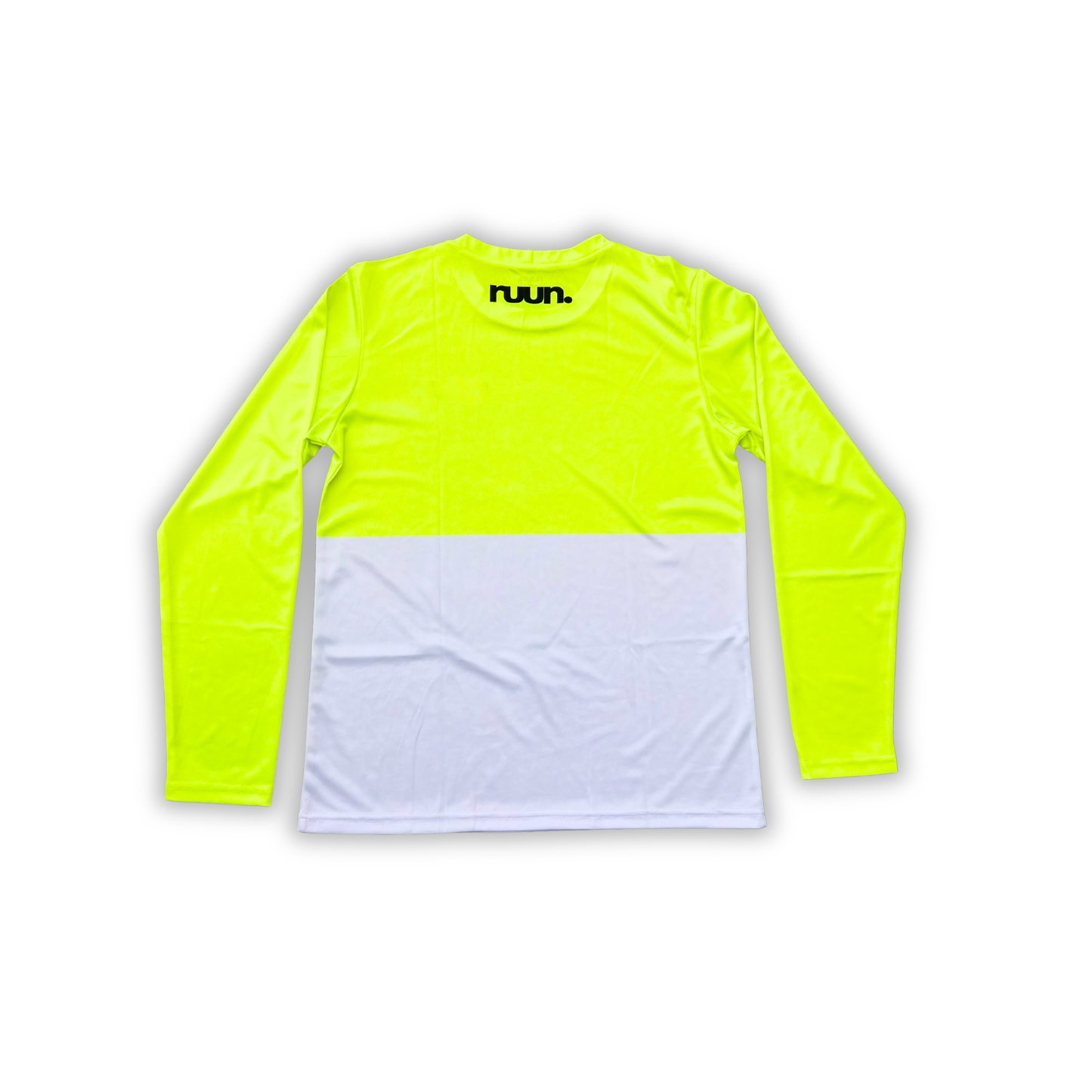 Long Sleeve Running Shirt - Yellow/White