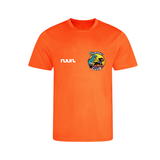 The Thursday Club Short Sleeve Running Shirt - Orange