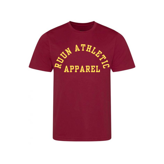 Varsity Running Shirt - Burgundy/Yellow