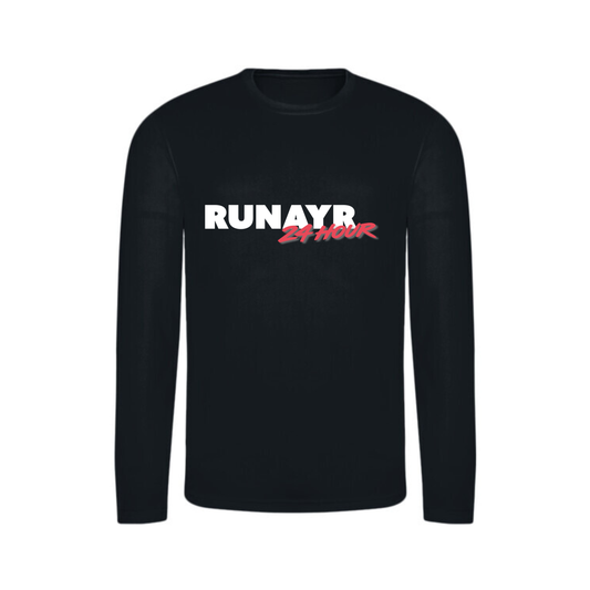 RunAyr 24 Hour Long Sleeve Running Shirt - Black