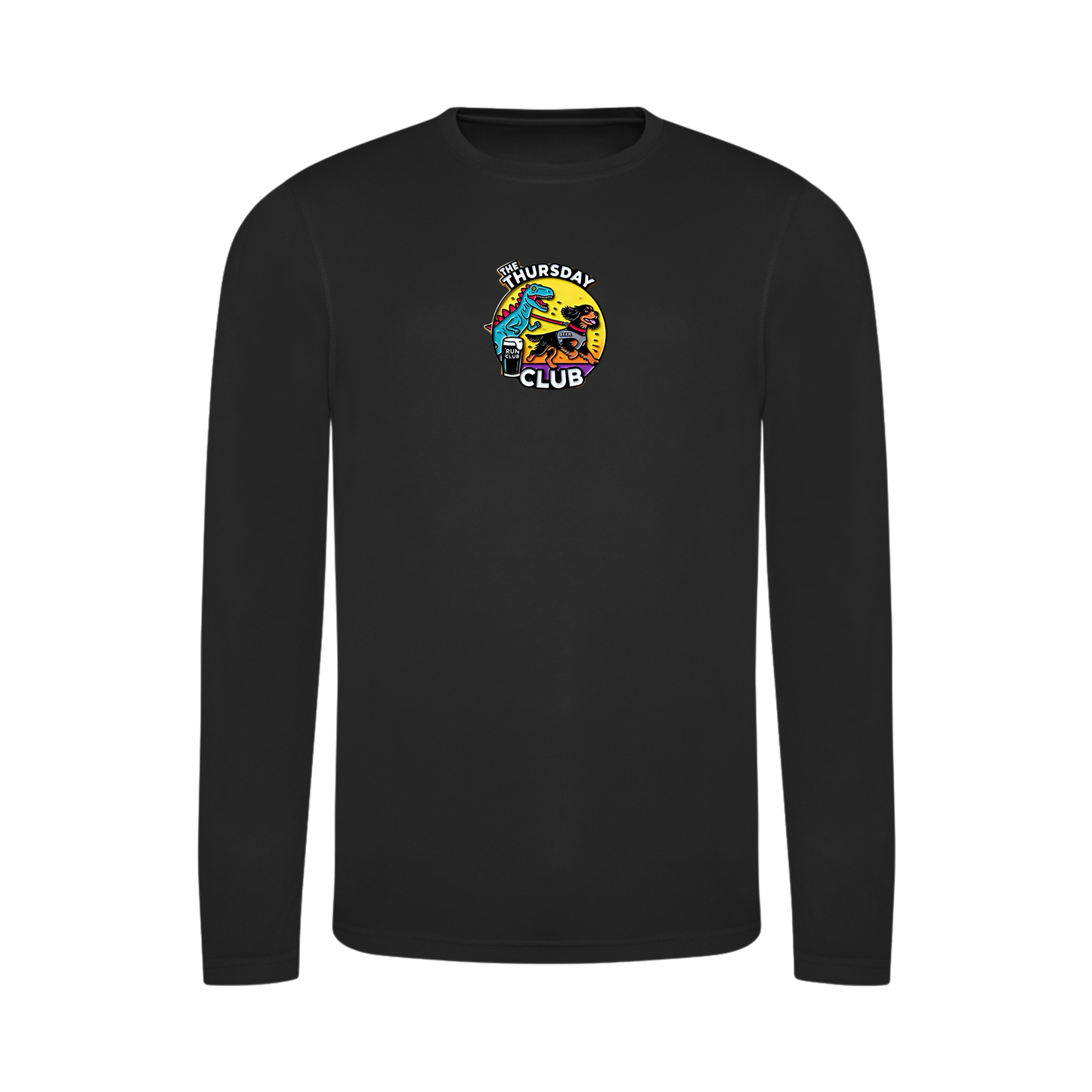 Thursday Night Club Long Sleeve Running Shirt - Black