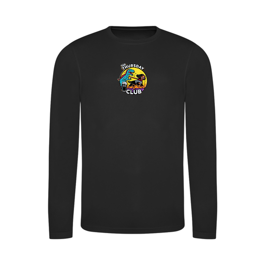 Thursday Night Club Long Sleeve Running Shirt - Black