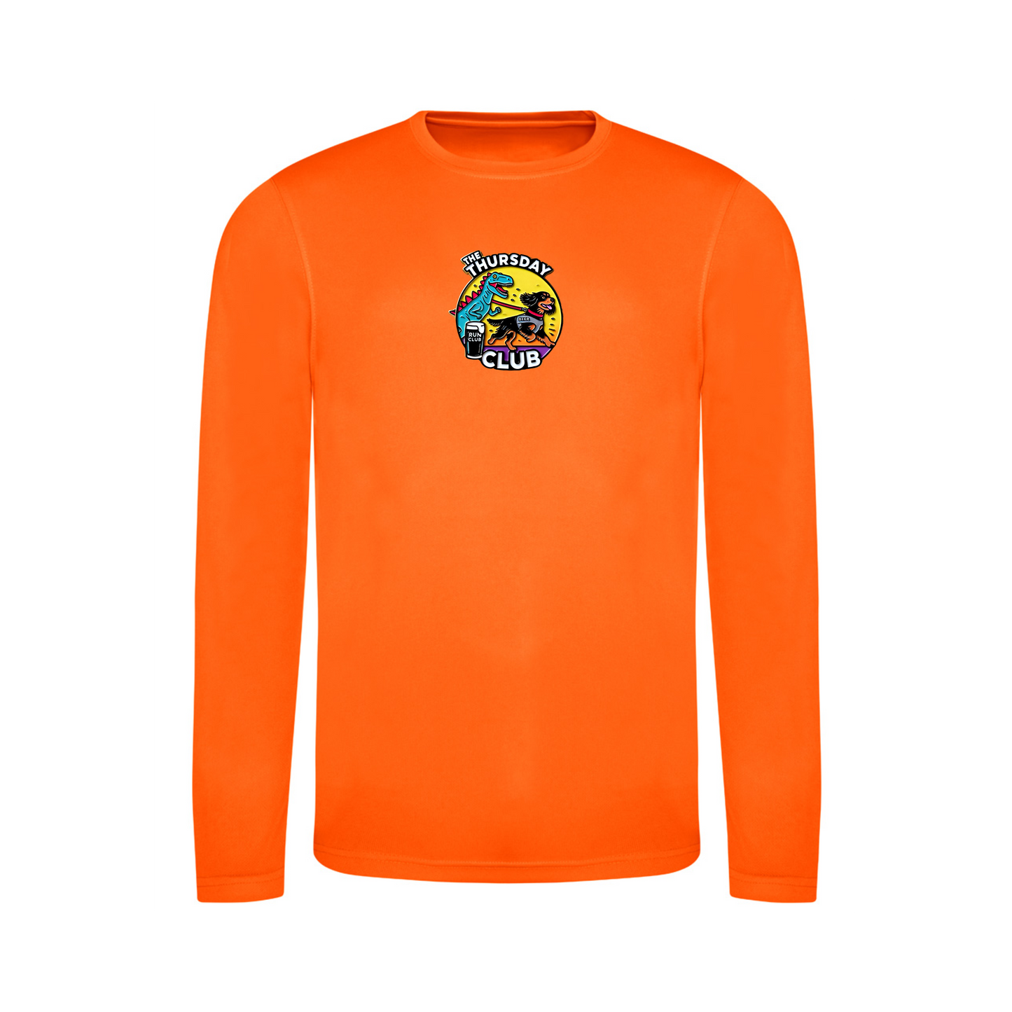 The Thursday Club Long Sleeve Running Shirt - Orange