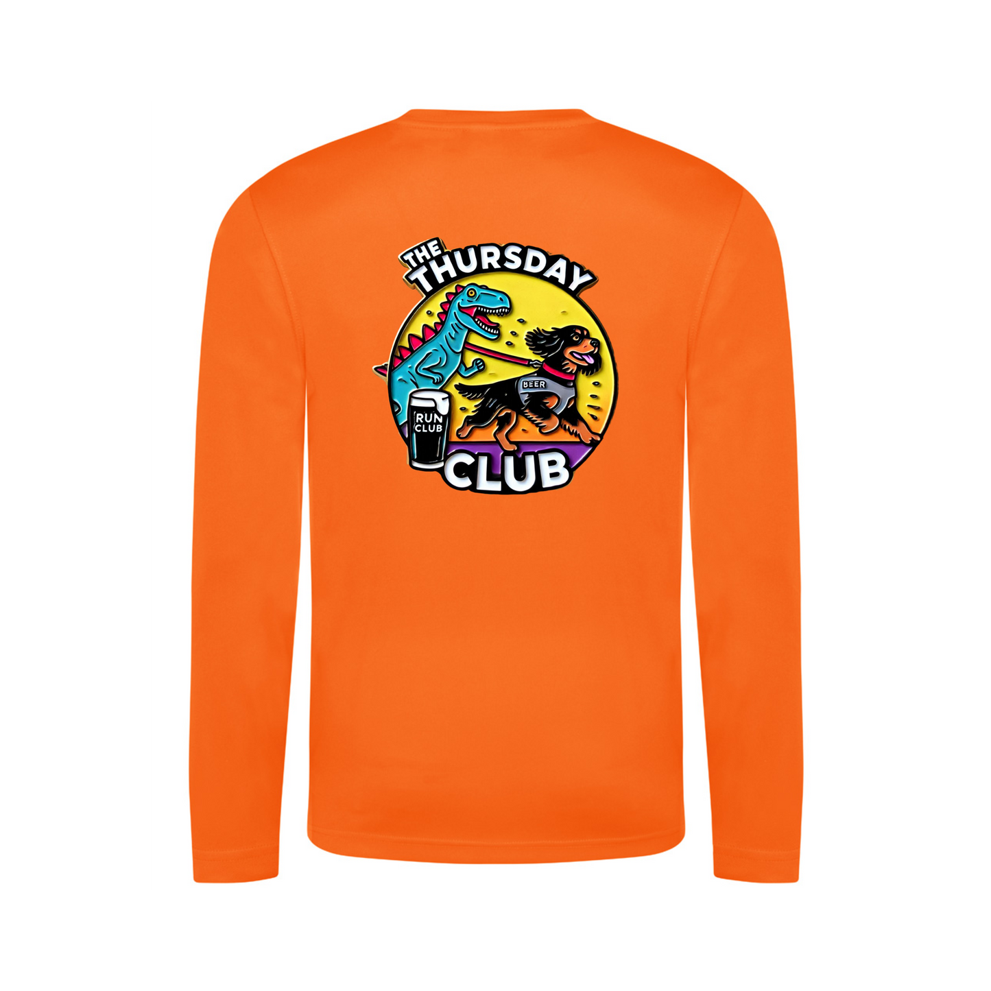 The Thursday Club Long Sleeve Running Shirt - Orange