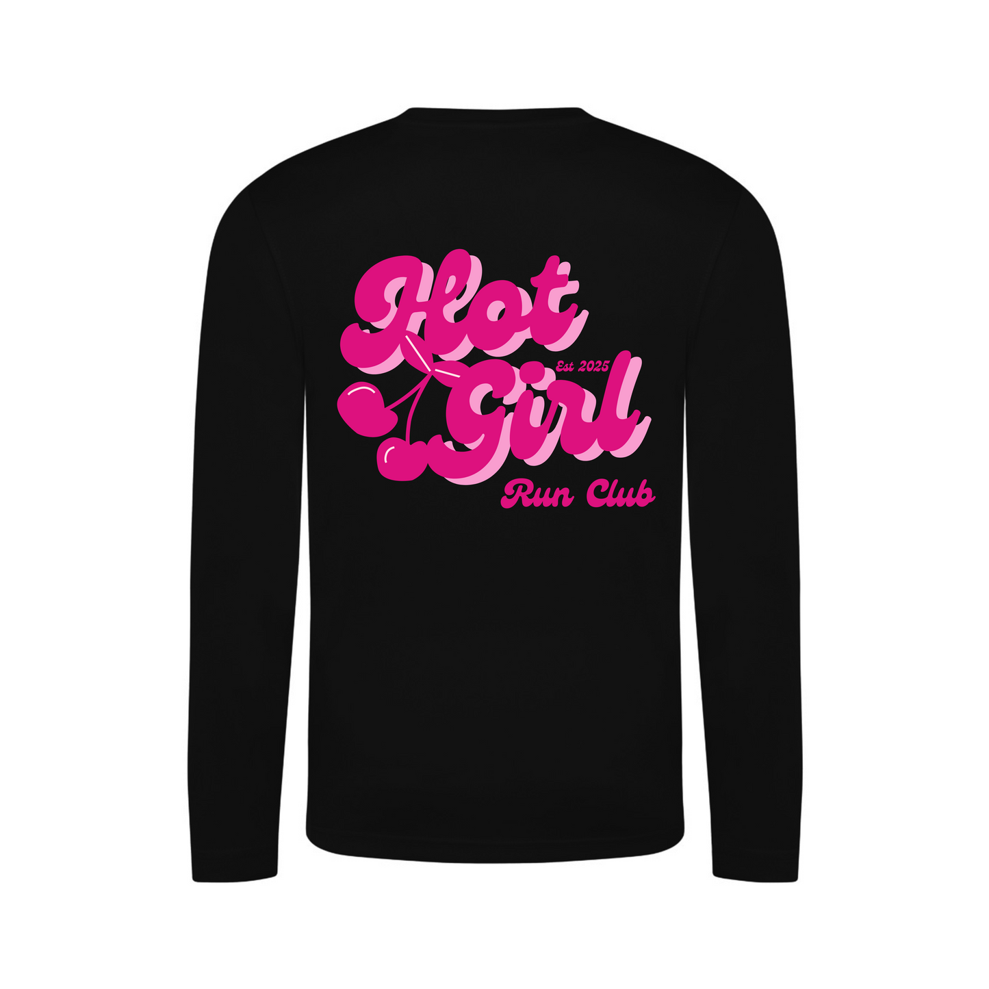 Hot Girl Run Club Long Sleeve Running Shirt - Black