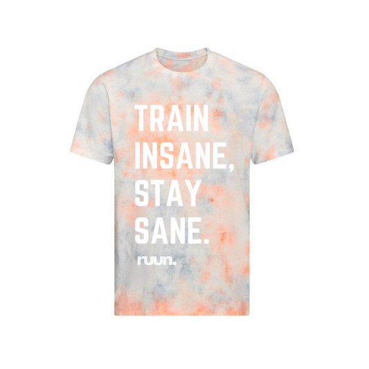 Train Insane Tie Die T-Shirt - Grey/Pink