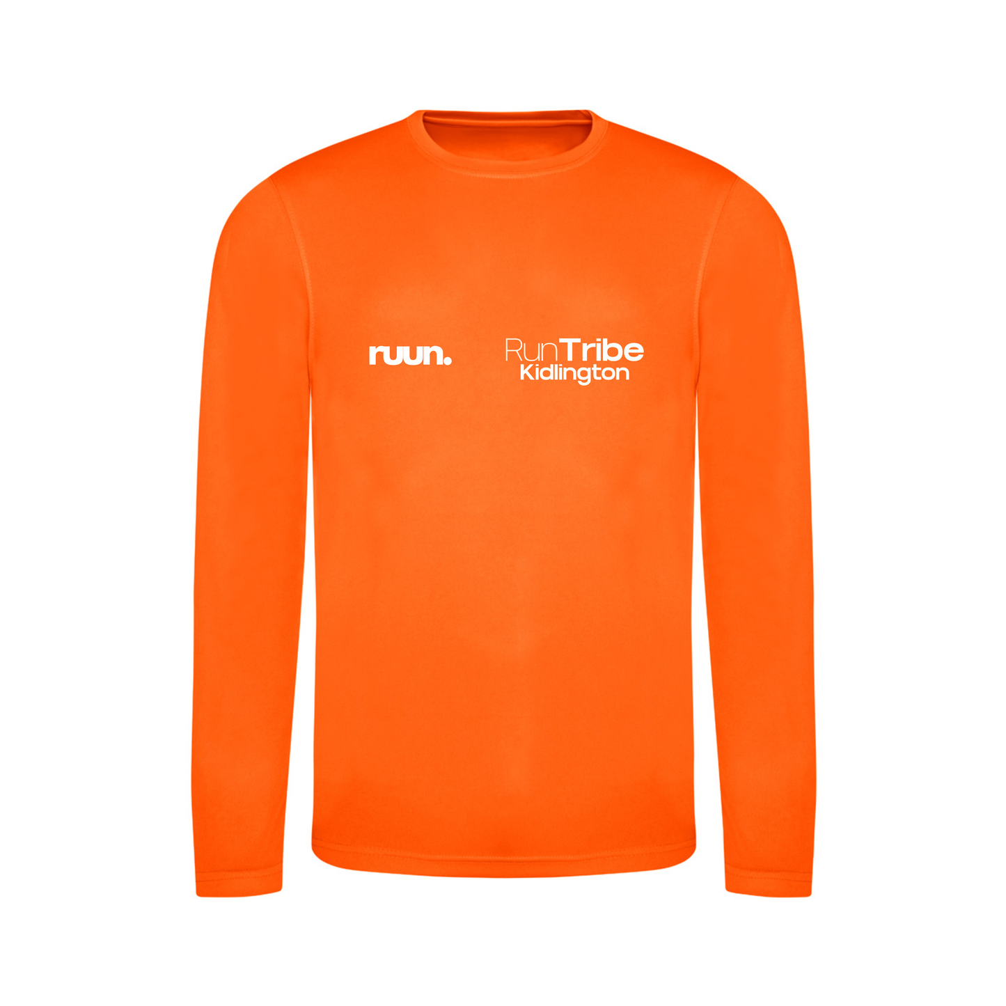 Run Tribe Kidlington Long Sleeve Running Shirt - Orange