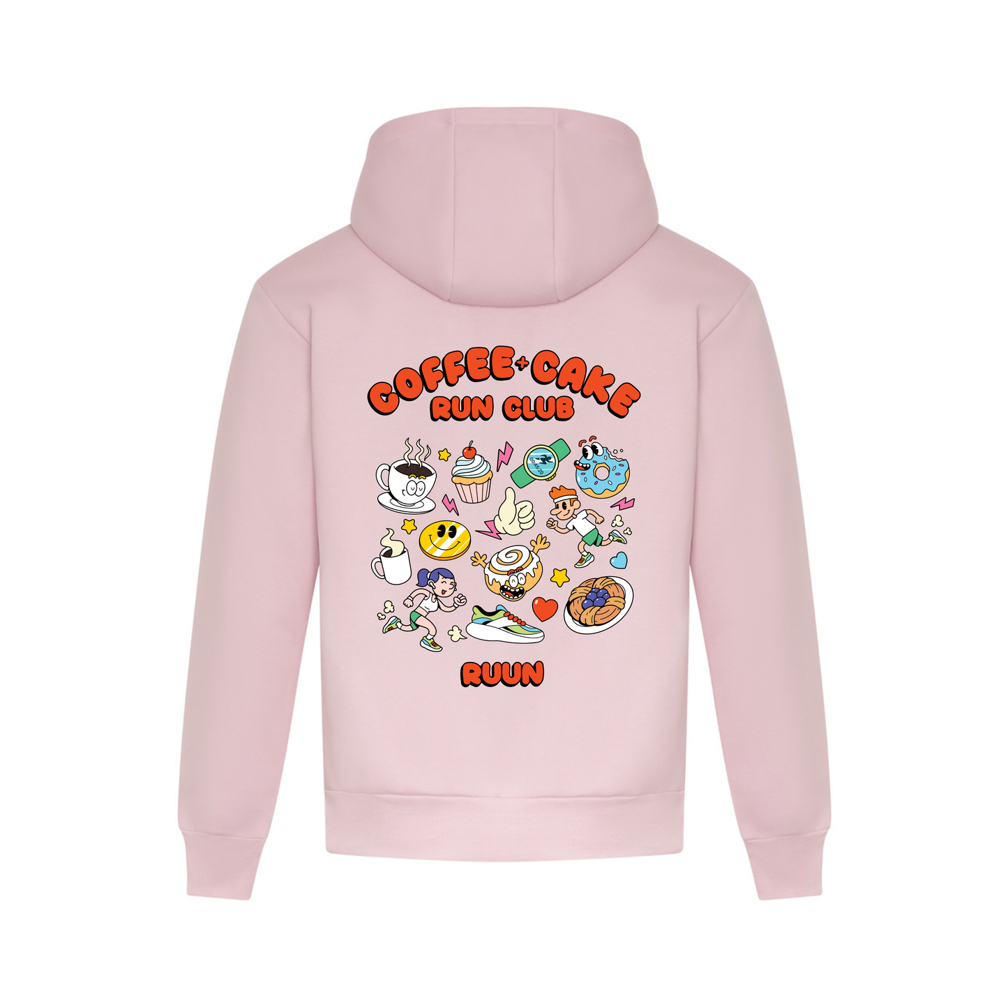 Coffee and Cake Run Club Heavyweight Hoodie - Pink