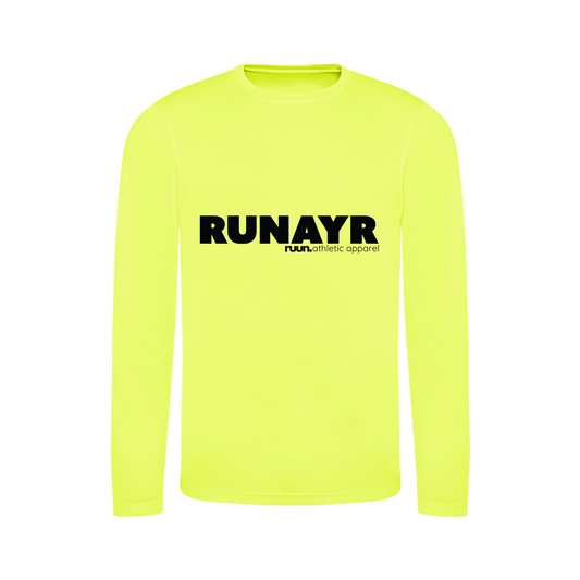 RunAyr Long Sleeve Running Shirt - Neon Yellow
