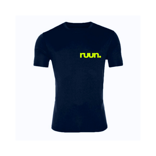 Ruun Essential Running Shirt -Navy Blue/Lime