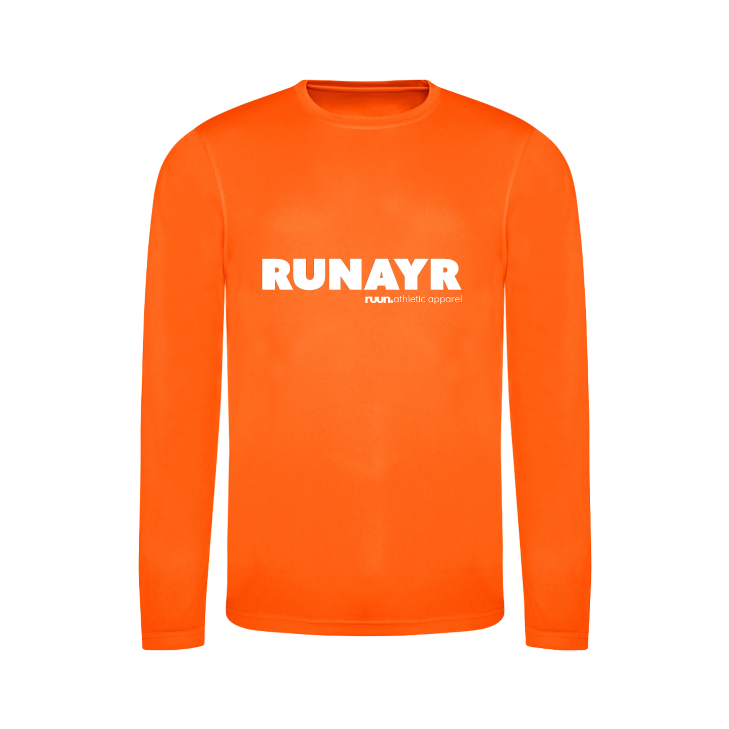 RunAyr Long Sleeve Running Shirt - Neon Orange
