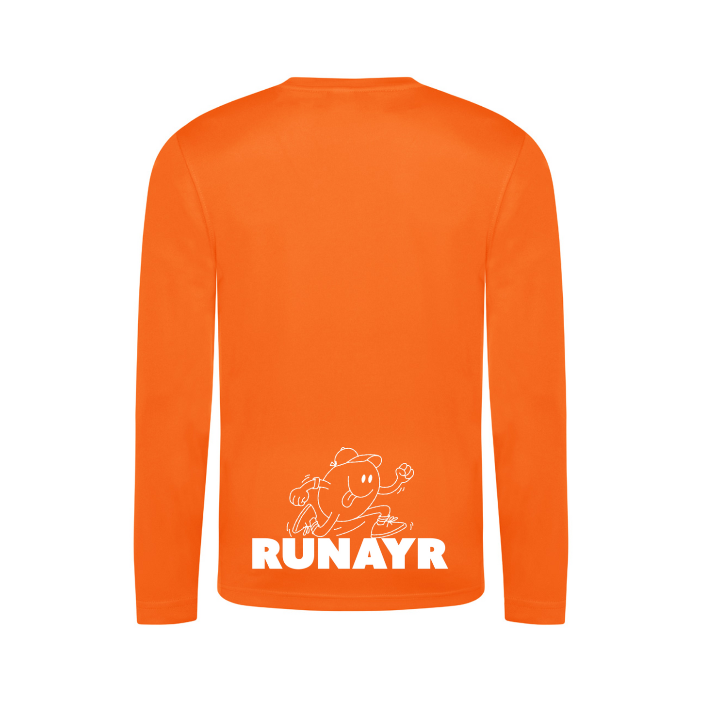 RunAyr Long Sleeve Running Shirt - Neon Orange