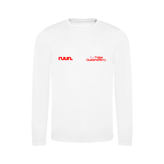 Run Tribe Queensferry Running Shirt - Long Sleeve White