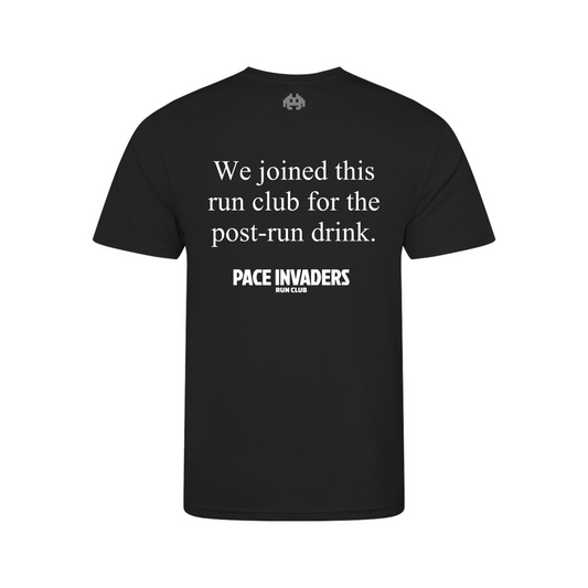 Pace Invaders Run Club Short Sleeve Running Shirt - Black