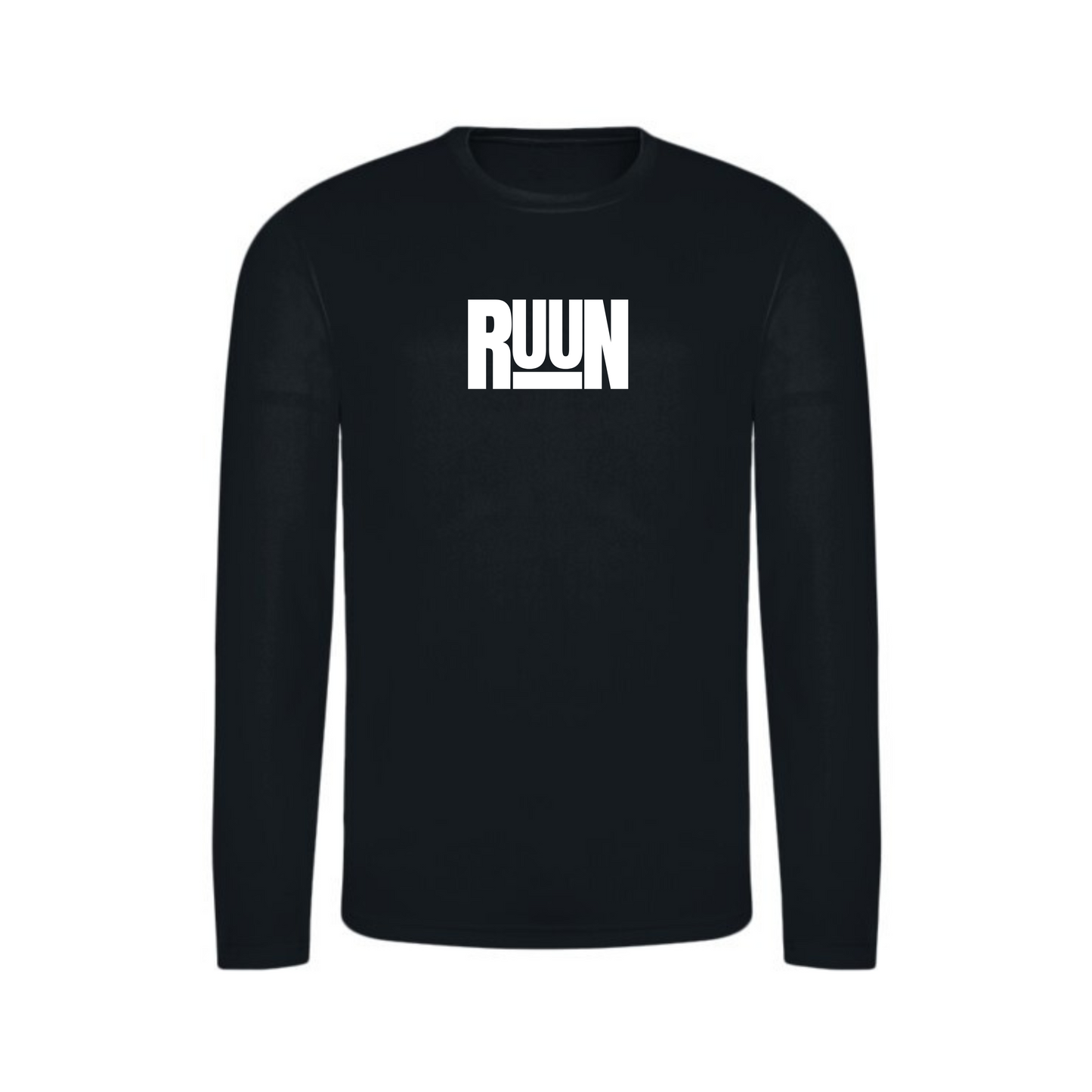 Ruun Running Shirt Long Sleeve - Black/White