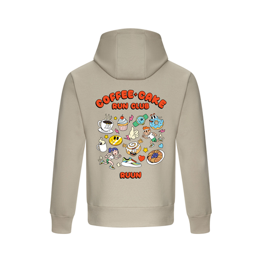 Coffee and Cake Run Club Heavyweight Hoodie - Natural Stone