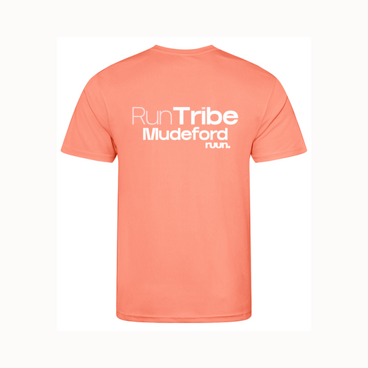 Run Tribe Mudeford Running Shirt - Short Sleeve Peach