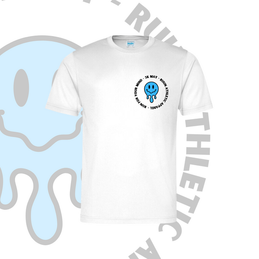 5k May Running Shirt - White/Blue