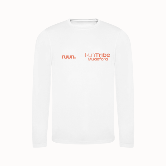 Run Tribe Mudeford Running Shirt - Long Sleeve White