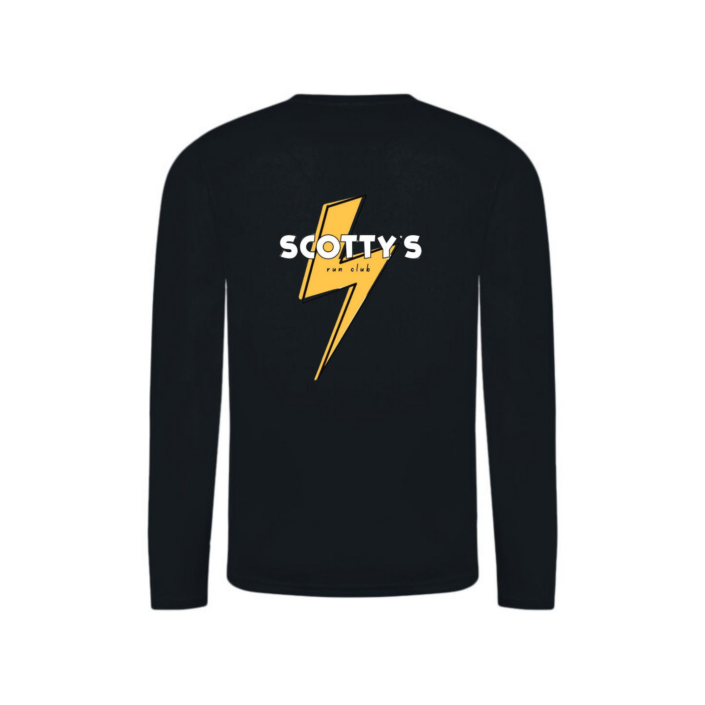 Scotty's Run Club Long Sleeve Running Shirt - Black