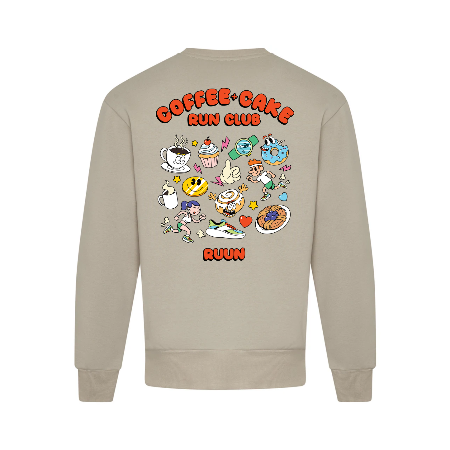 Coffee and Cake Run Club  Heavyweight Sweatshirt  - Natural Stone