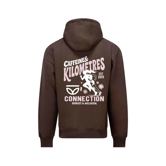 Caffeine and Kilometers Super Heavyweight Hoodie - Brown