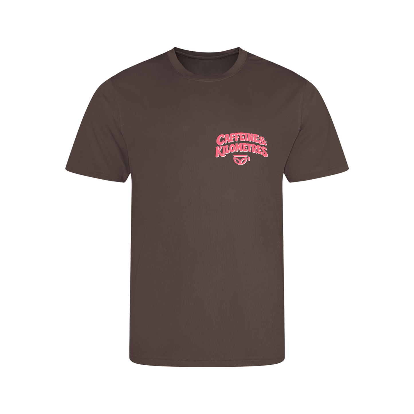 Caffeine and Kilometers Running Shirt - Short Sleeve Brown