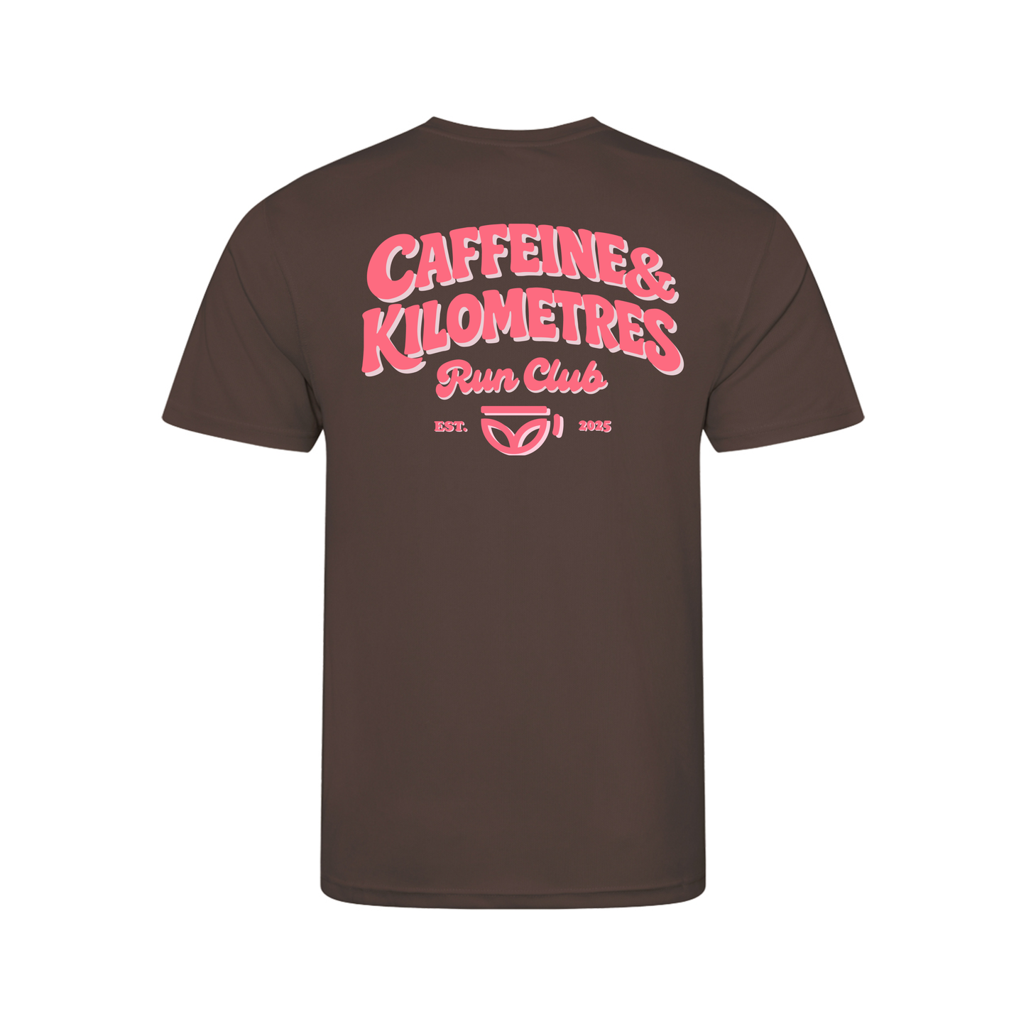 Caffeine and Kilometers Running Shirt - Short Sleeve Brown