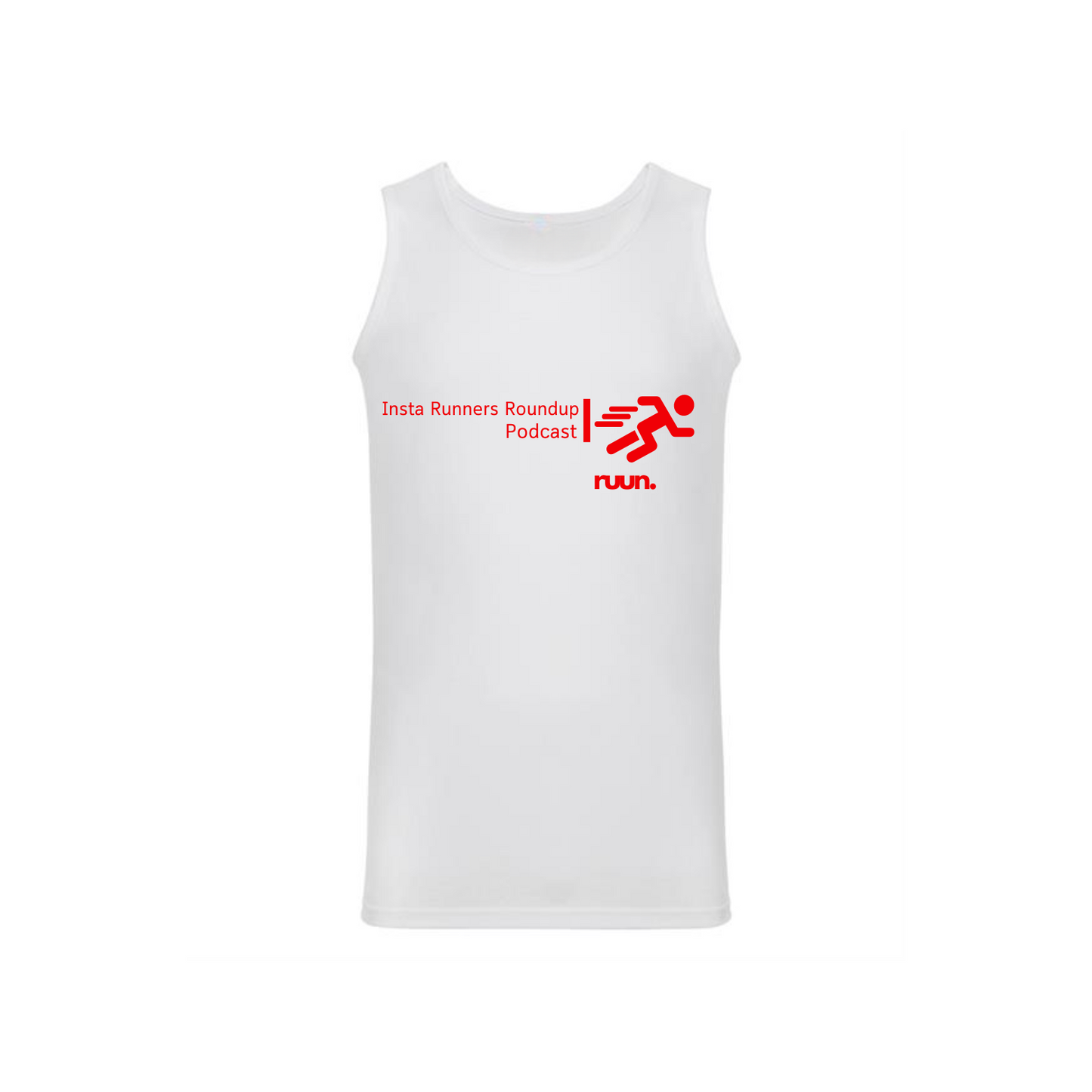 Insta Runners Roundup Podcast Singlet - White